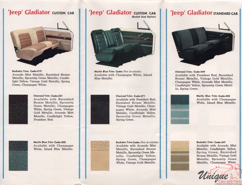 1970 Kaiser Jeep Paint Charts Corporate 3